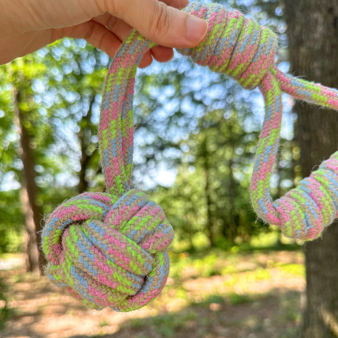 Hemp Rope Tug Dog Toy | Monkey Fist | Ball on Loop