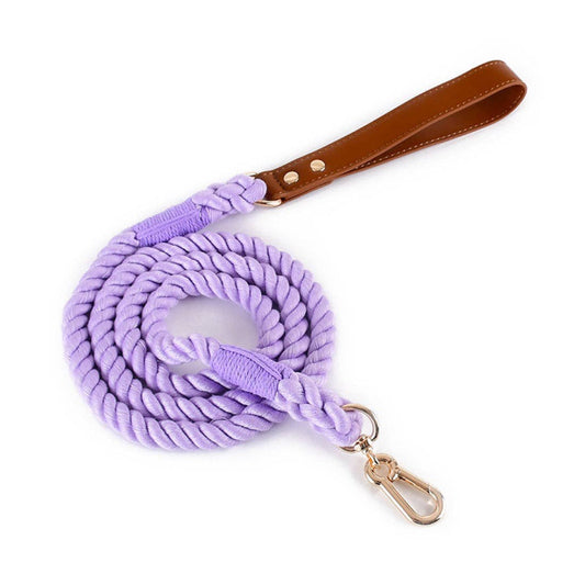 Braided Dog Leash: Purple / L